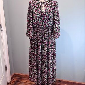 H&M Multicolor Floral Long Sleeve Dress